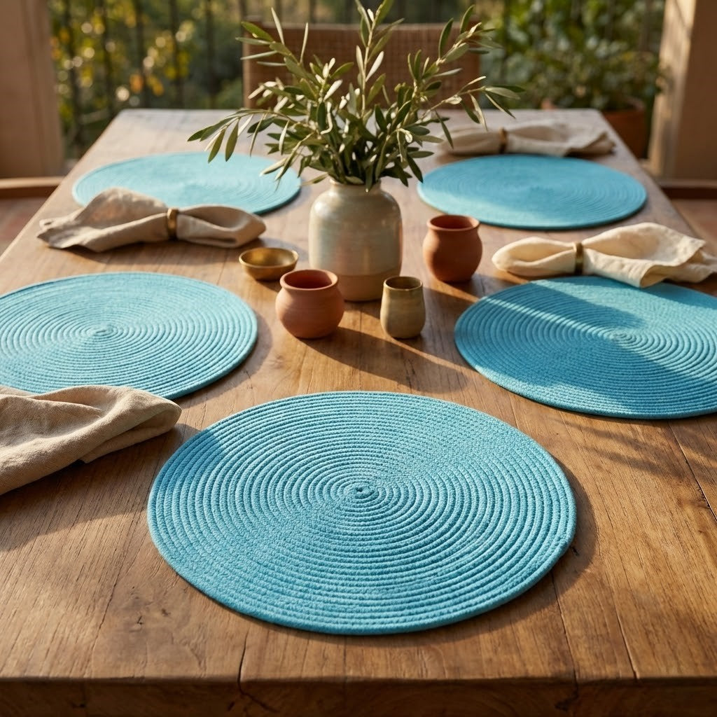 Individual Redondo en Cordón de Algodón "Unidad"