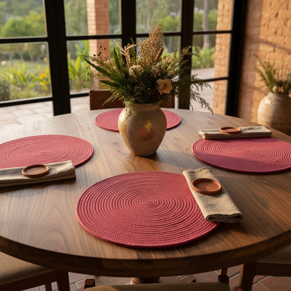 Individual Redondo en Cordón de Algodón "Unidad"