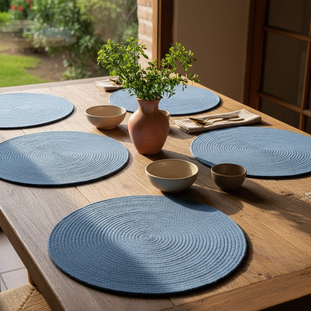 Individual Redondo en Cordón de Algodón "Unidad"