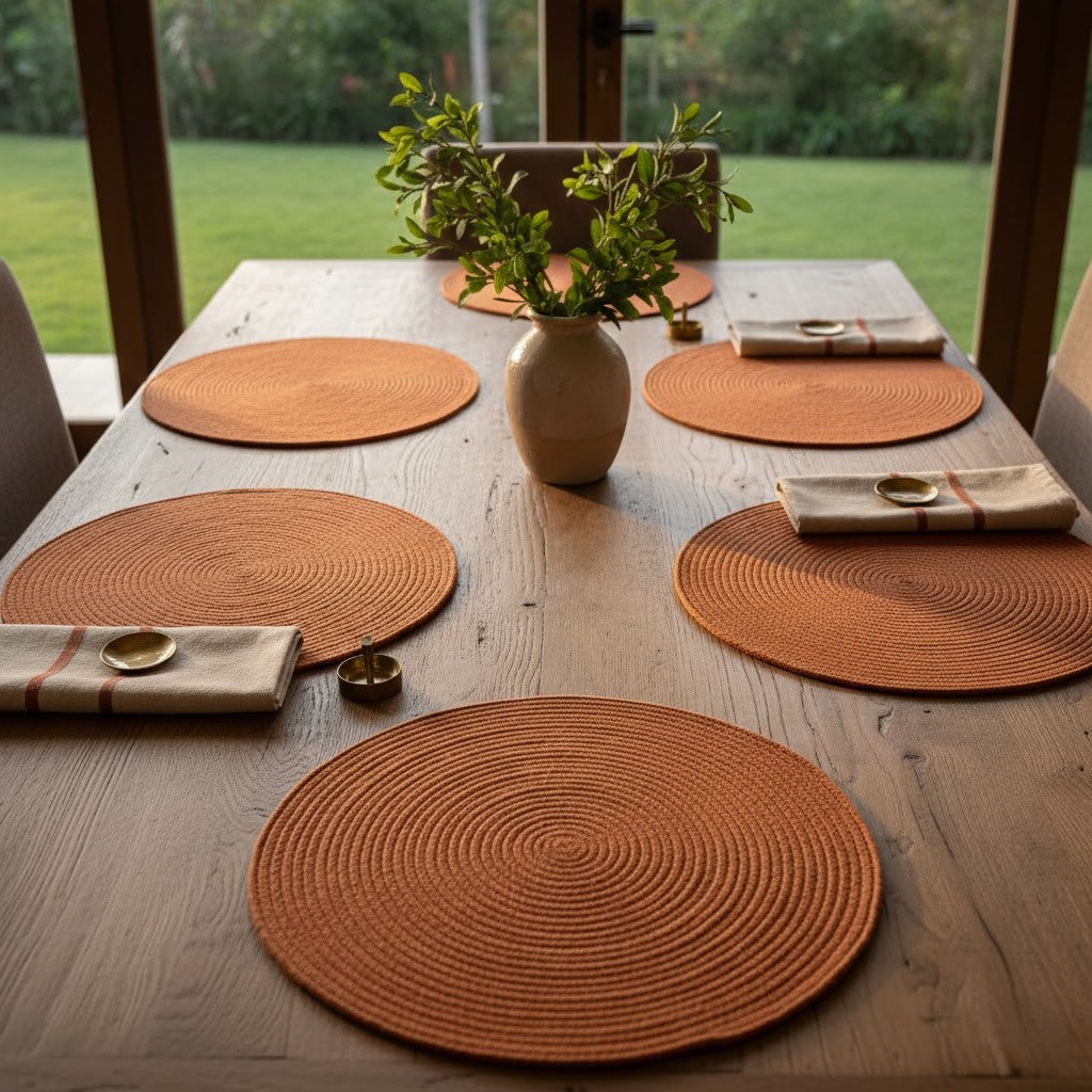 Individual Redondo en Cordón de Algodón "Unidad"