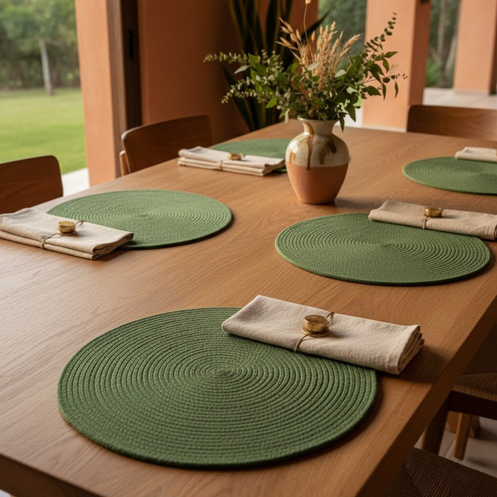 Individual Redondo en Cordón de Algodón "Unidad"