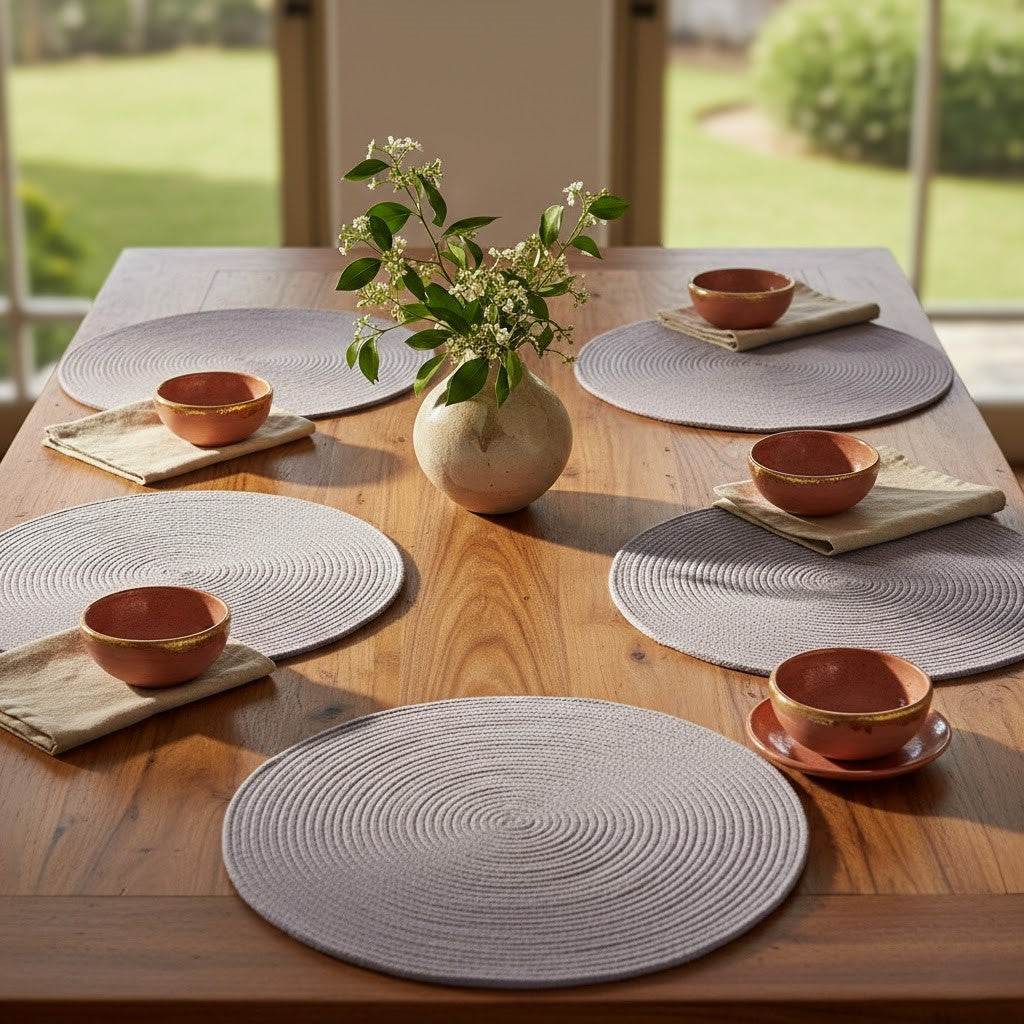 Individual Redondo en Cordón de Algodón "Unidad"