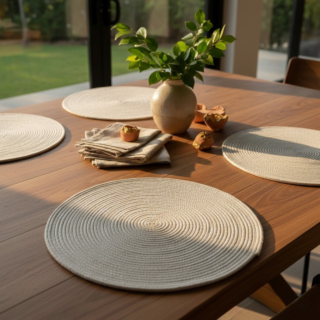 Individual Redondo en Cordón de Algodón "Unidad"