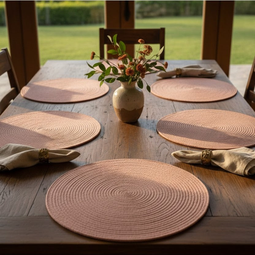 Individual Redondo en Cordón de Algodón "Unidad"