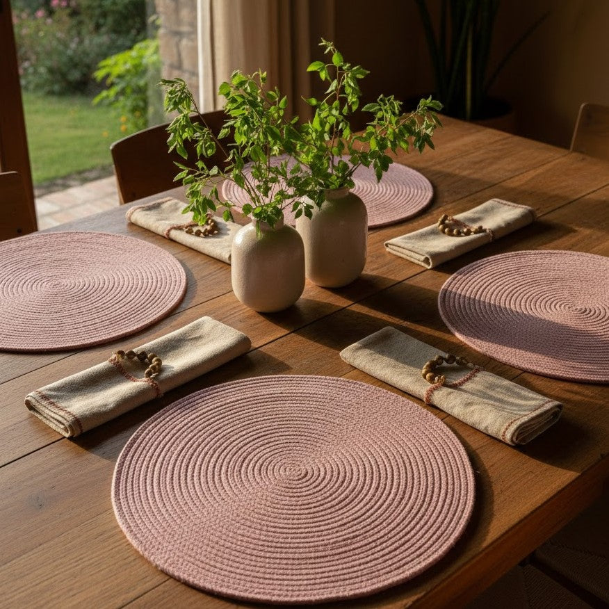 Individual Redondo en Cordón de Algodón "Unidad"