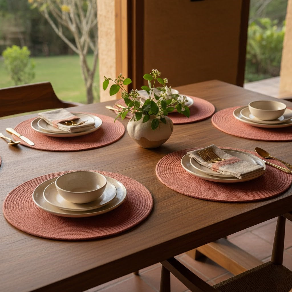 Individual Redondo en Cordón de Algodón "Unidad"