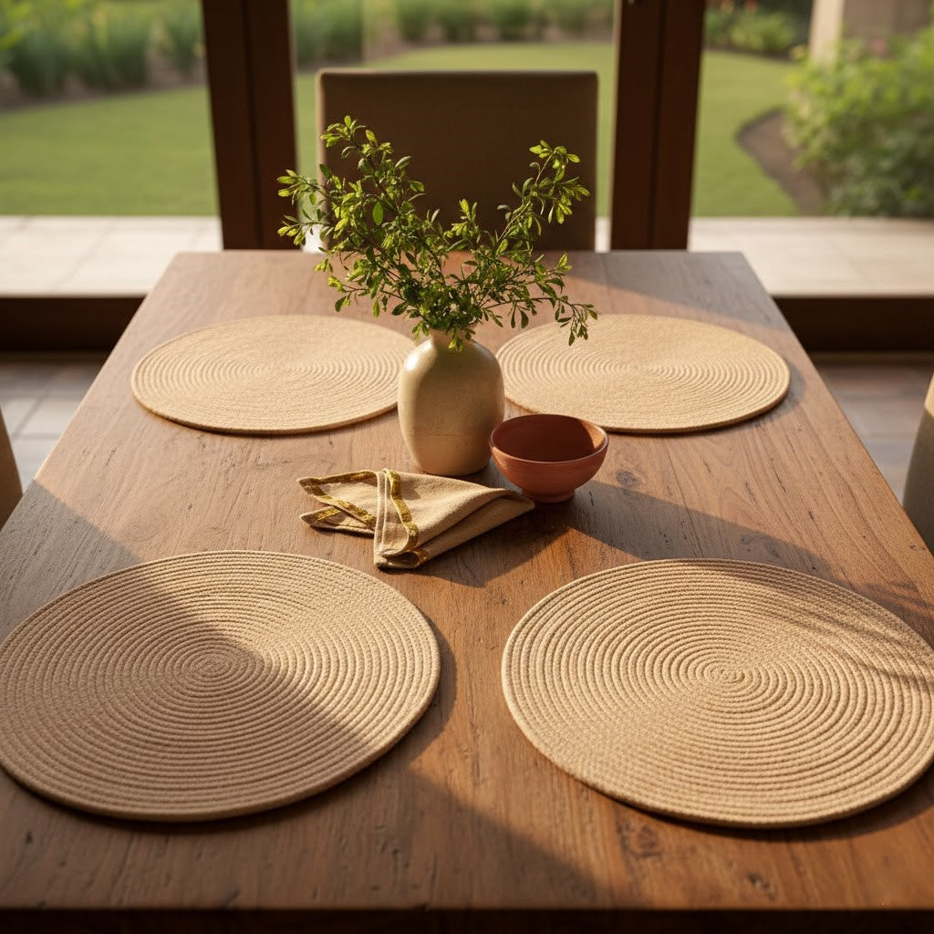 Individual Redondo en Cordón de Algodón "Unidad"