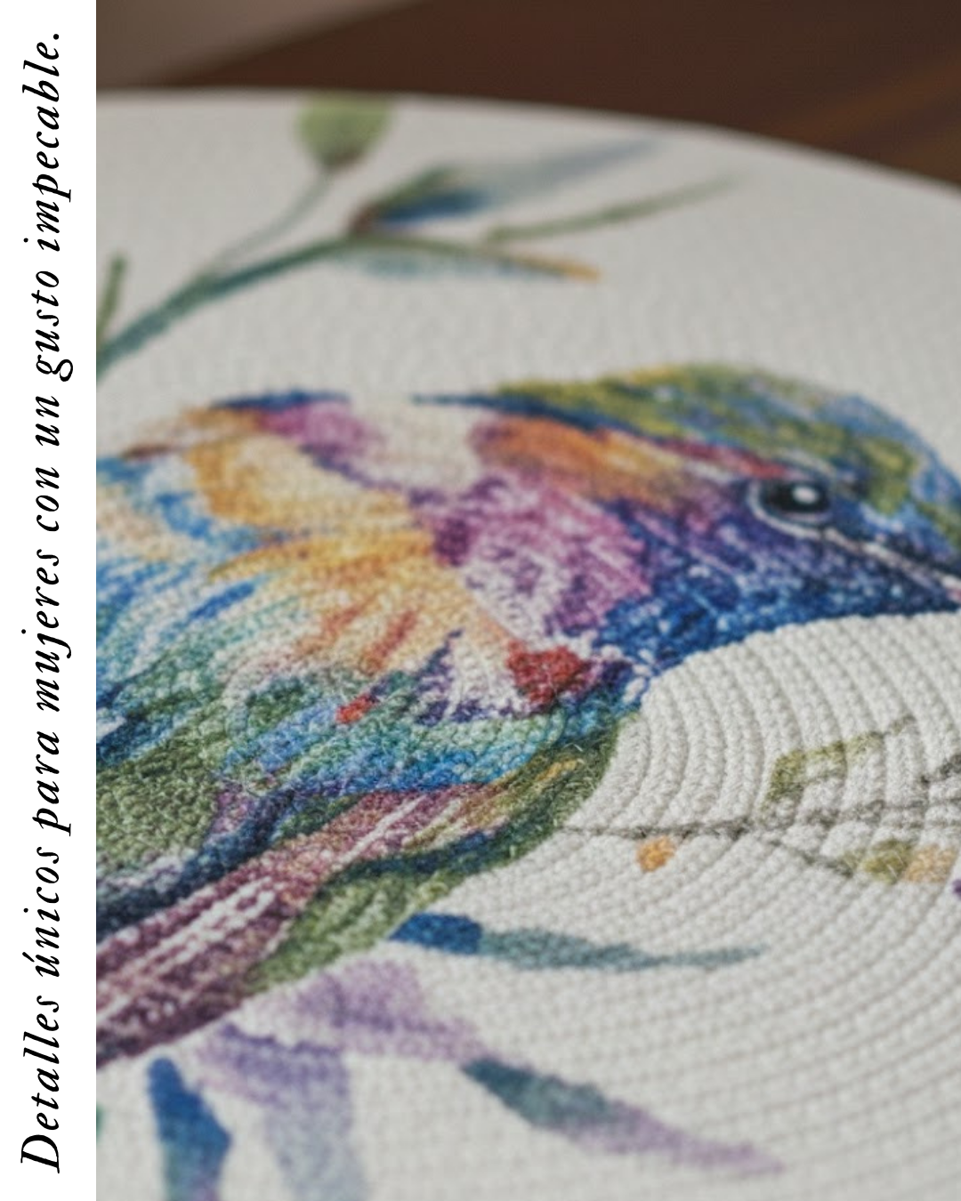 Set de Mesa Artesanal "Colibrí Colorido" – 100% Pintado a Mano (4 Puestos)