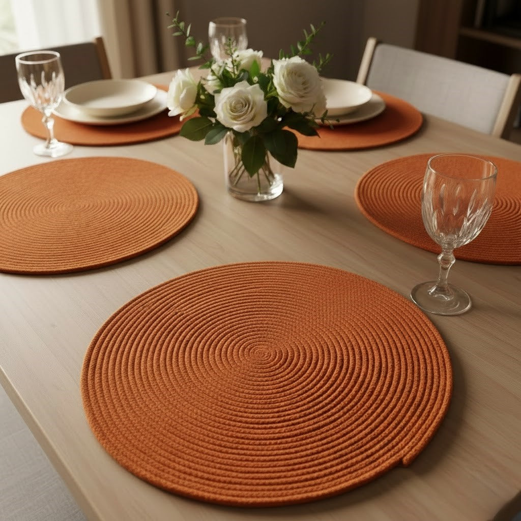 Individual Redondo en Cordón de Algodón "Unidad"