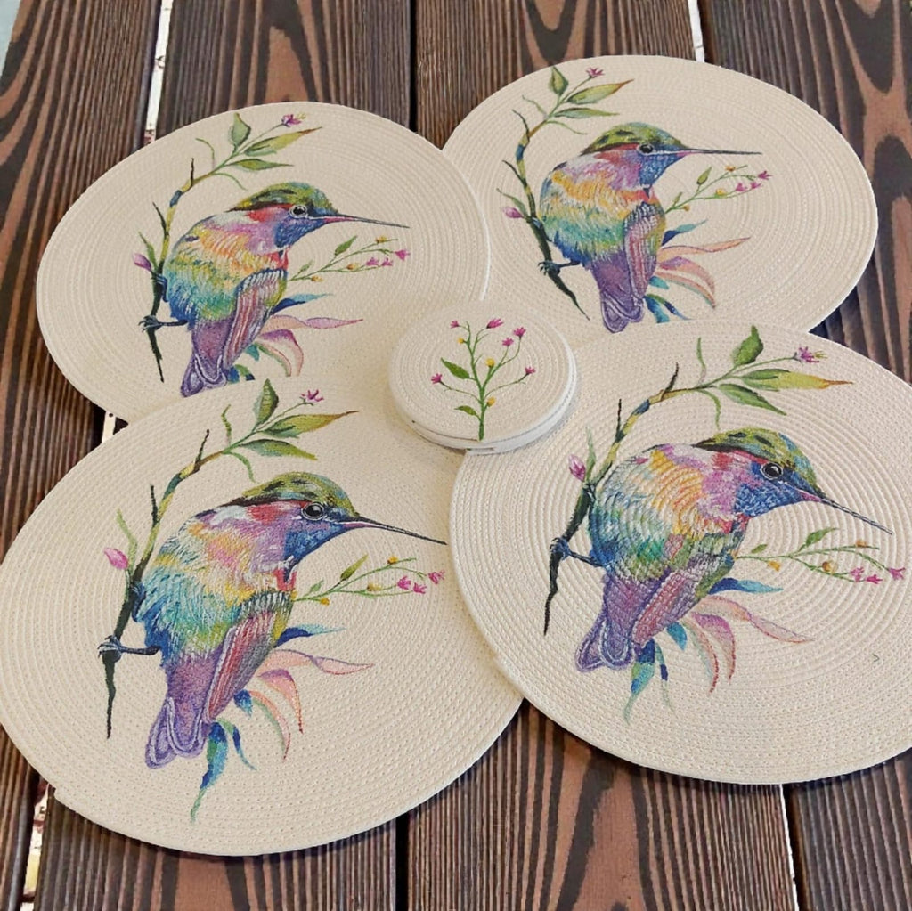 Individual Redondo En Cordón De Algodón - "Unidad" - Modelo Colorido