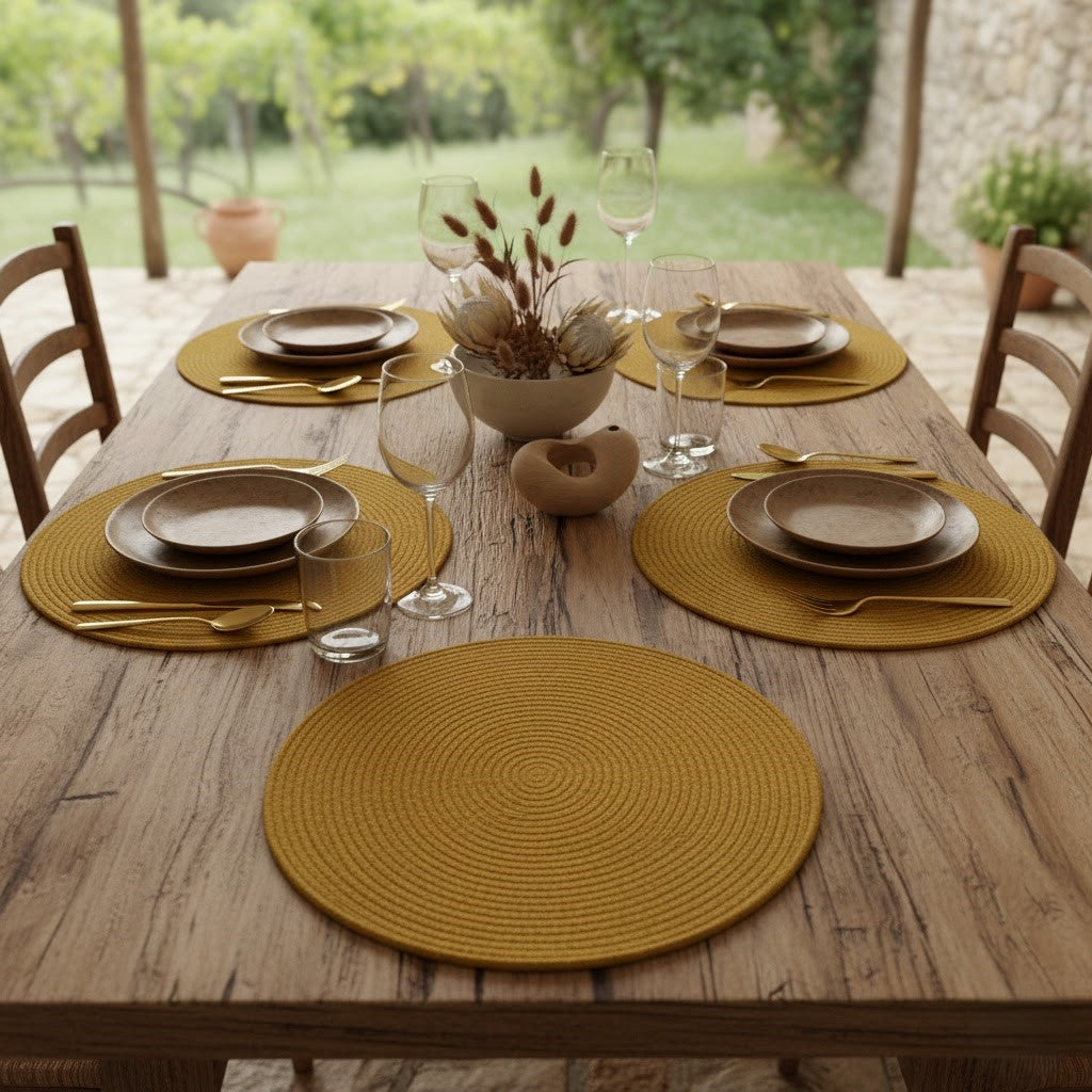 Individual Redondo en Cordón de Algodón "Unidad"