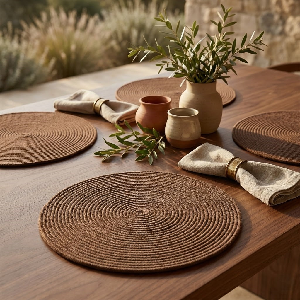 Individual Redondo en Cordón de Algodón "Unidad"