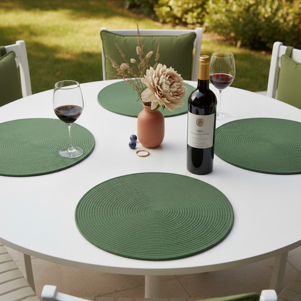 Individual Redondo en Cordón de Algodón "Unidad"