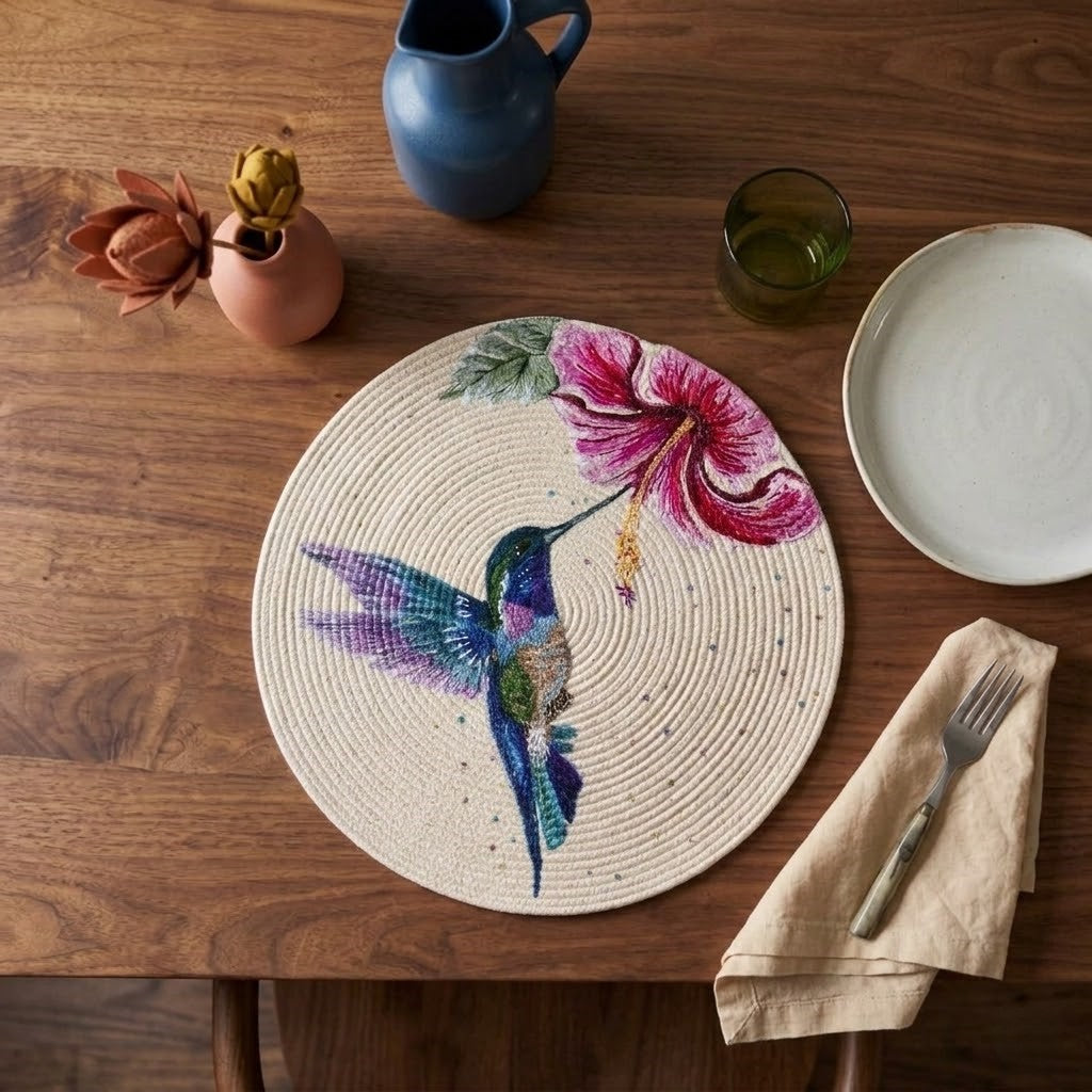 Individual Redondo En Cordón De Algodón - "Unidad" - Modelo Diva