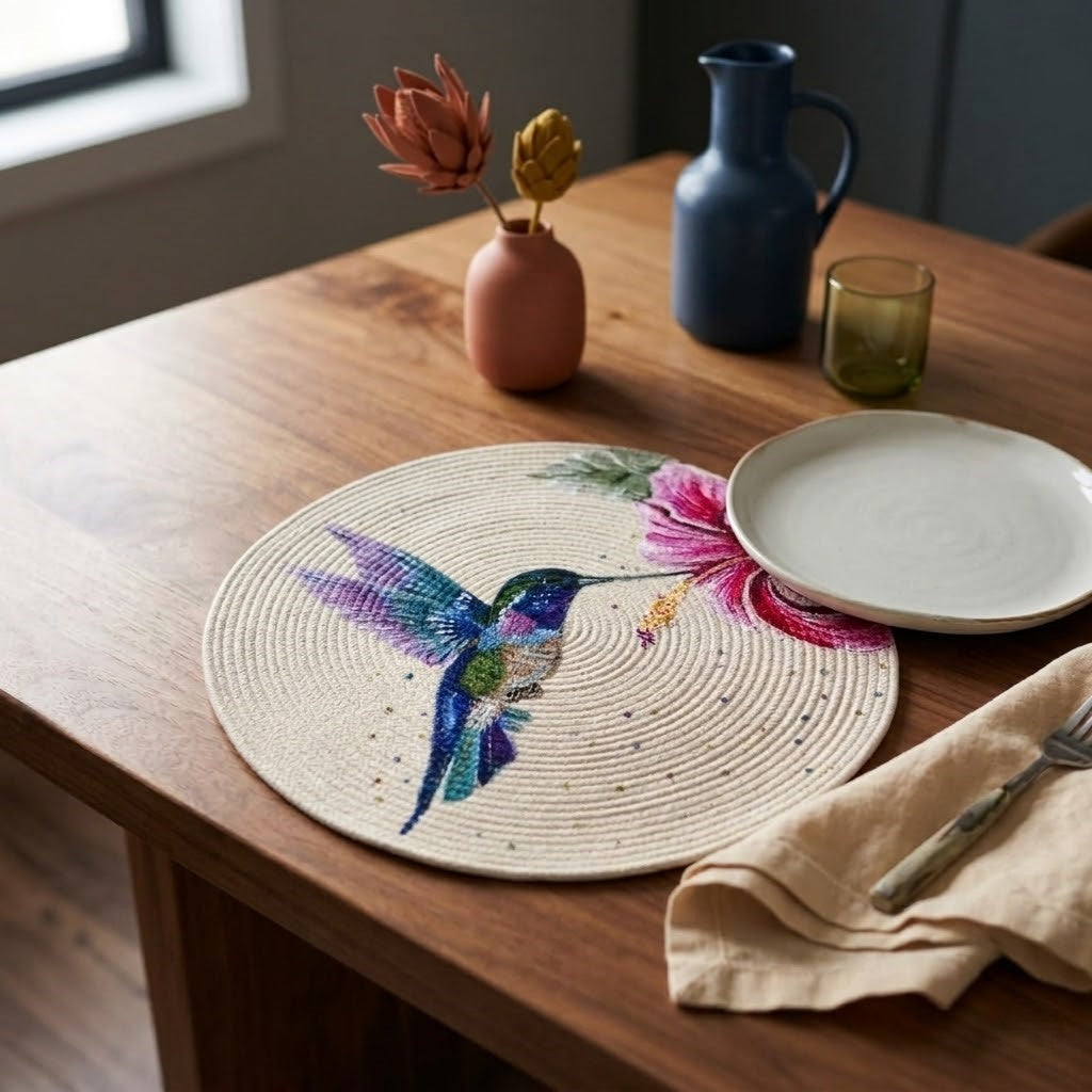 Individual Redondo En Cordón De Algodón - "Unidad" - Modelo Diva