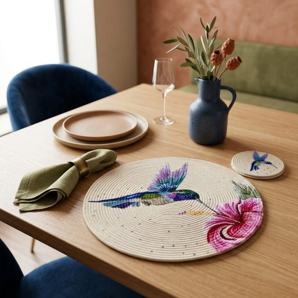 Individual Redondo En Cordón De Algodón - "Unidad" - Modelo Diva